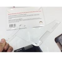Dubbelzijdige baard kam molding sjabloon tool baard shaping styling tool met ingebouwde kam (transparant) - thumbnail