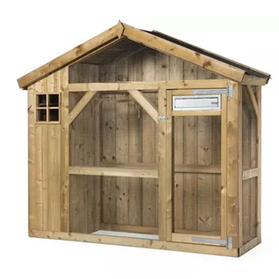 Voldux voliere S2 links 215 x 70 x 185 cm Voldux Bruin