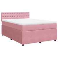 Boxspring met matras fluweel roze 160x200 cm - thumbnail