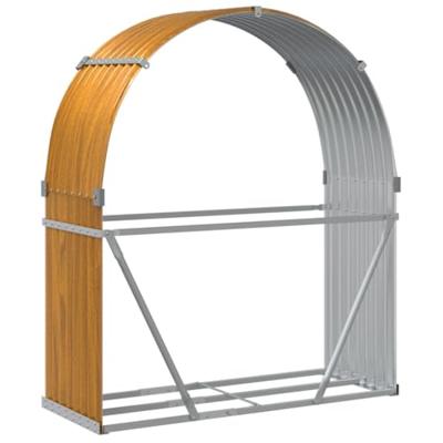 Haardhoutopslag 120x45x140 cm gegalvaniseerd staal lichtbruin