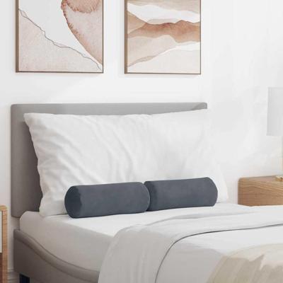 VidaXL Bolster kussens 2 stuks donkergrijs ø 15 x 40 cm cordstof