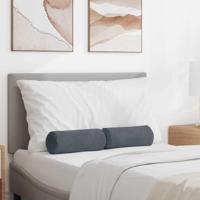 VidaXL Bolster kussens 2 stuks donkergrijs ø 15 x 40 cm cordstof - thumbnail