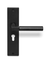 Deurklink Nova massief zwart op langschild PC55 - thumbnail