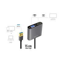 LogiLink UA0234 USB / VGA / HDMI Adapter [1x USB 3.2 Gen 1 stekker A (USB 3.0) - 1x VGA-bus, HDMI-bus] Zwart 10.00 cm - thumbnail