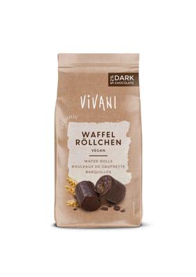 Vivani Chocolade wafelrolletjes puur bio 125 Gram