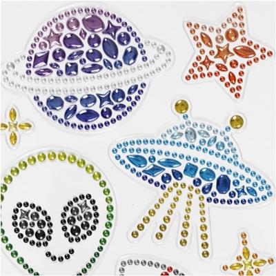 Creativ Company Diamond stickers, ruimte, vel 10x16 cm, 1 vel Creativ Company Diamond stickers, ruimte, vel 10x16 cm, 1 vel