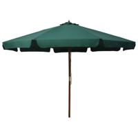 VidaXL Parasol met houten paal 330 cm groen - thumbnail
