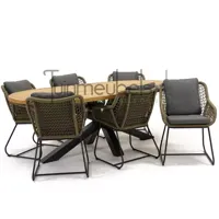 Tuinstoel Portofino olijf groen met Mistral ovaal 220 - thumbnail