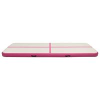 VidaXL Gymnastiekmat met pomp opblaasbaar 300x100x20 cm pvc roze - thumbnail