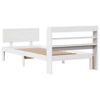 Bedframe met hoofdeinde zonder matras 100x200 cm wit - thumbnail