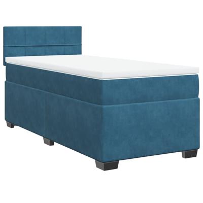 Boxspring met matras fluweel blauw 90x190 cm