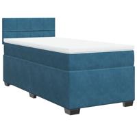 Boxspring met matras fluweel blauw 90x190 cm - thumbnail