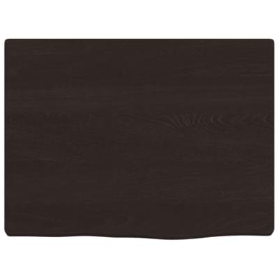 Wastafelblad 40x30x2 cm behandeld massief hout donkerbruin