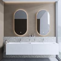 Badkamermeubelset BWS Anubis 140cm 2 Laden Mat Wit Met Wastafel (Naar Keuze) - thumbnail