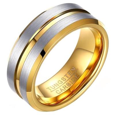 Heren ring Wolfraam Verguld Zilver Goud 8mm-20mm