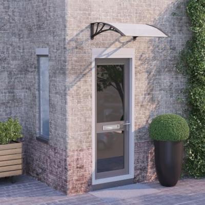 VidaXL Deurluifel 80x75 cm polycarbonaat zwart en transparant VidaXL Deurluifel 80x75 cm polycarbonaat zwart en transparant