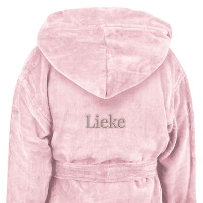 Kinderbadjas met naam - Roze - 4/6 jaar