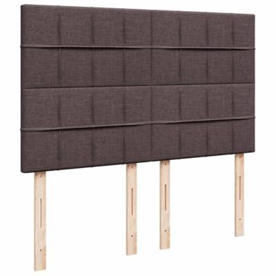 Boxspring met matras stof donkerbruin 140x200 cm