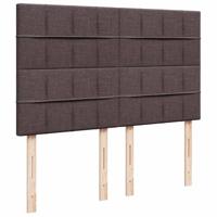 Boxspring met matras stof donkerbruin 140x200 cm - thumbnail