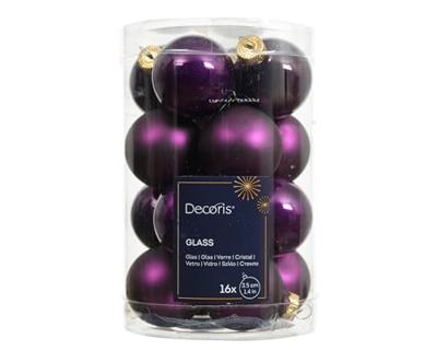 Kerstballen glas d3,5 cm vijg 16 st Decoris - Decoris