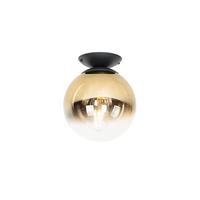 QAZQA Art deco plafondlamp zwart met goud glas - pallon - thumbnail