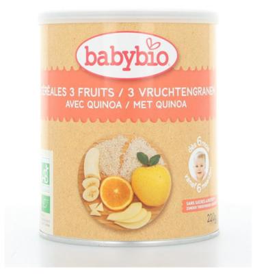 Babybio 3 Vruchtengranen Quinoa 6m 220g