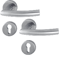 Hoppe deurkruk met cilinderrozet - Trondheim - deurdikte 37/42mm - RVS - thumbnail