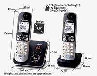 PANASONIC Dect residentiële telefoon - TG6823 - Trio met antwoordapparaat - Zilver en zwart - thumbnail