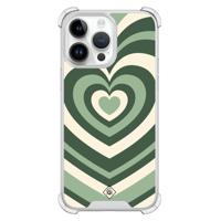 iPhone 14 Pro Max shockproof hoesje - Groen hart swirl - thumbnail