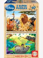 Set met 2 houten puzzels Disney® Animal Friends Leeuwenkoning + Het jungleboek EDUCA bunt - thumbnail