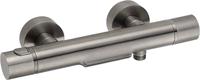 Ben Engraved Line thermostatische badkraan met watervaluitloop en gravering gunmetal pvd-coating - thumbnail