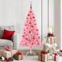 VidaXL Kerstboom met 150 led met standaard roze 150 cm pvc - thumbnail