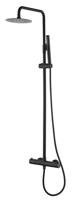 Regendouche set Wiesbaden Black 304 | Opbouw | Thermostaatkraan | 2-weg | Rond | Zwart mat - thumbnail