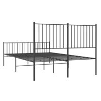 Bedframe met hoofd- en voeteneinde metaal zwart 140x200 cm - thumbnail
