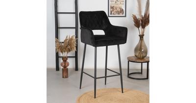 Bronx71 Velvet barkruk Mika zwart 78 cm Bronx71 Velvet barkruk Mika zwart 78 cm