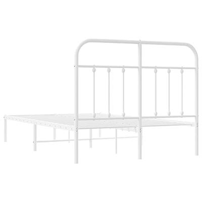 Bedframe met hoofdbord metaal wit 120x190 cm