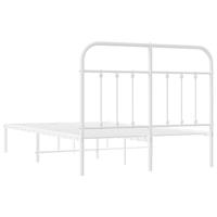 Bedframe met hoofdbord metaal wit 120x200 cm - thumbnail