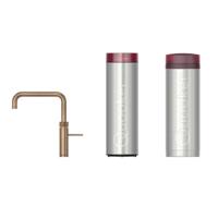 Quooker Fusion Square kokendwaterkraan - draaibare uitloop - PRO3 incl. Cube reservoir - Warm / kokend / bruisend / gefilterd water - Messing patina 3FSPTN-CUBE - thumbnail