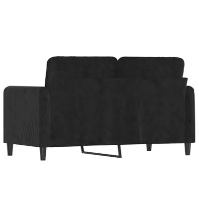 Tweezitsbank 120 cm fluweel zwart