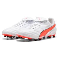 PUMA King Liga Gras / Kunstgras Voetbalschoenen (MG) Wit Oranje Zwart - thumbnail