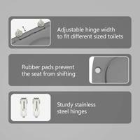 VidaXL Toiletzitting grijs 47 x 37,5 x 3,8 cm duroplast - thumbnail