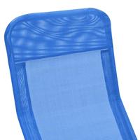 Ligbedden inklapbaar 2 st textileen blauw - thumbnail