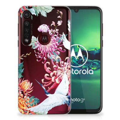 Motorola Moto G8 Plus TPU Hoesje Bird Flowers Motorola Moto G8 Plus TPU Hoesje Bird Flowers