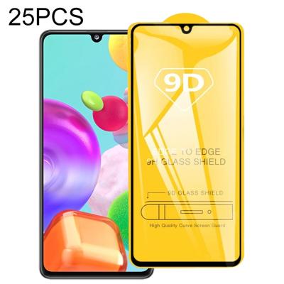 Voor Galaxy A41 25 PCS 9D Full Glue Full Screen Tempered Glass Film