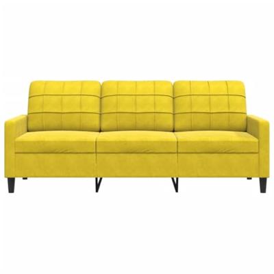 Driezitsbank 180 cm fluweel geel