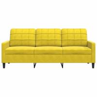 Driezitsbank 180 cm fluweel geel - thumbnail