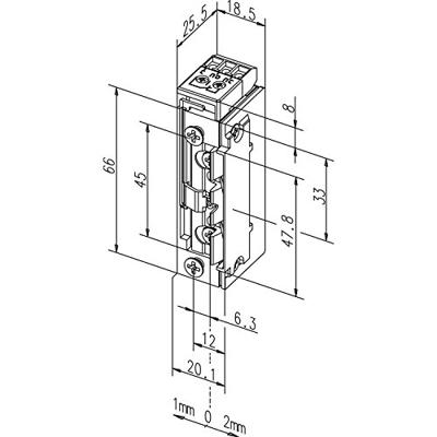 Effeff 138.63 ProFix® 2 Elektrische inbouw deuropener type 138 | spanningsloos ontgrendeld | met diode | met schootsignalering | 24V= | DIN links en
