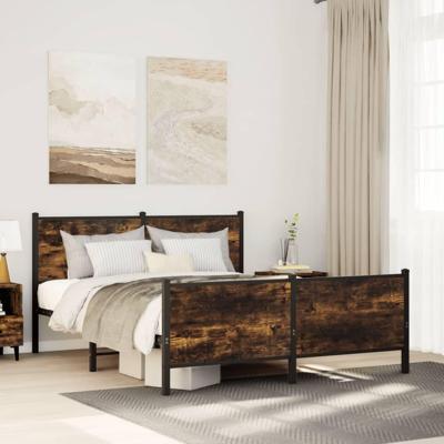 Bedframe zonder matras metaal gerookt eikenkleurig 150x200 cm