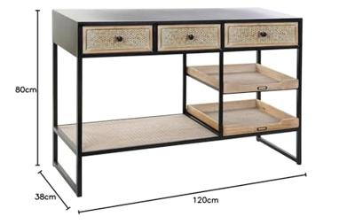 Wandtafel Home ESPRIT Bruin Zwart Hout Metaal 120 x 38 x 80 cm