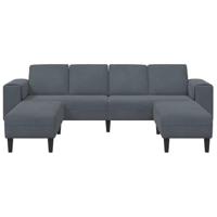 Bankstel 3 pcs Donkergrijs Fluweel - thumbnail